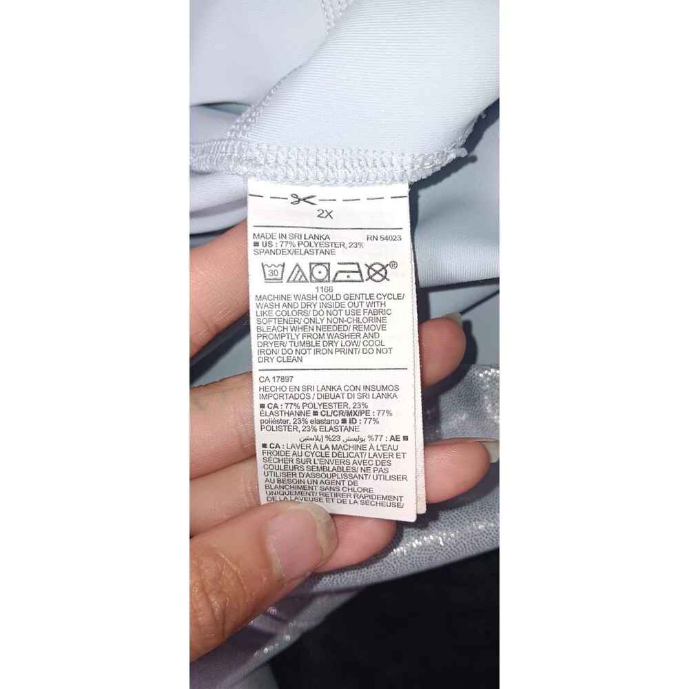 Old Navy Active Powersoft Extra High Rise Leggings 2XL Silver Blue Shimmer Yoga - Picture 11 of 13